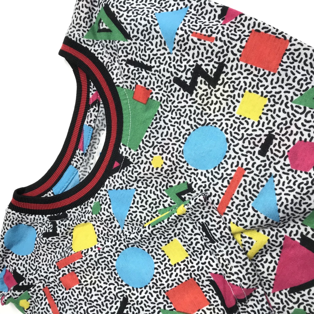 Fresh Prince of Bel Air T-Shirt Men's Large Geometric Print Drill Clothing 90s
